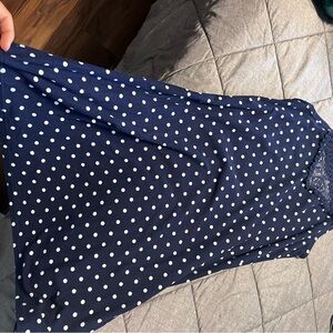 Navy Polka Dot Sleeveless Top